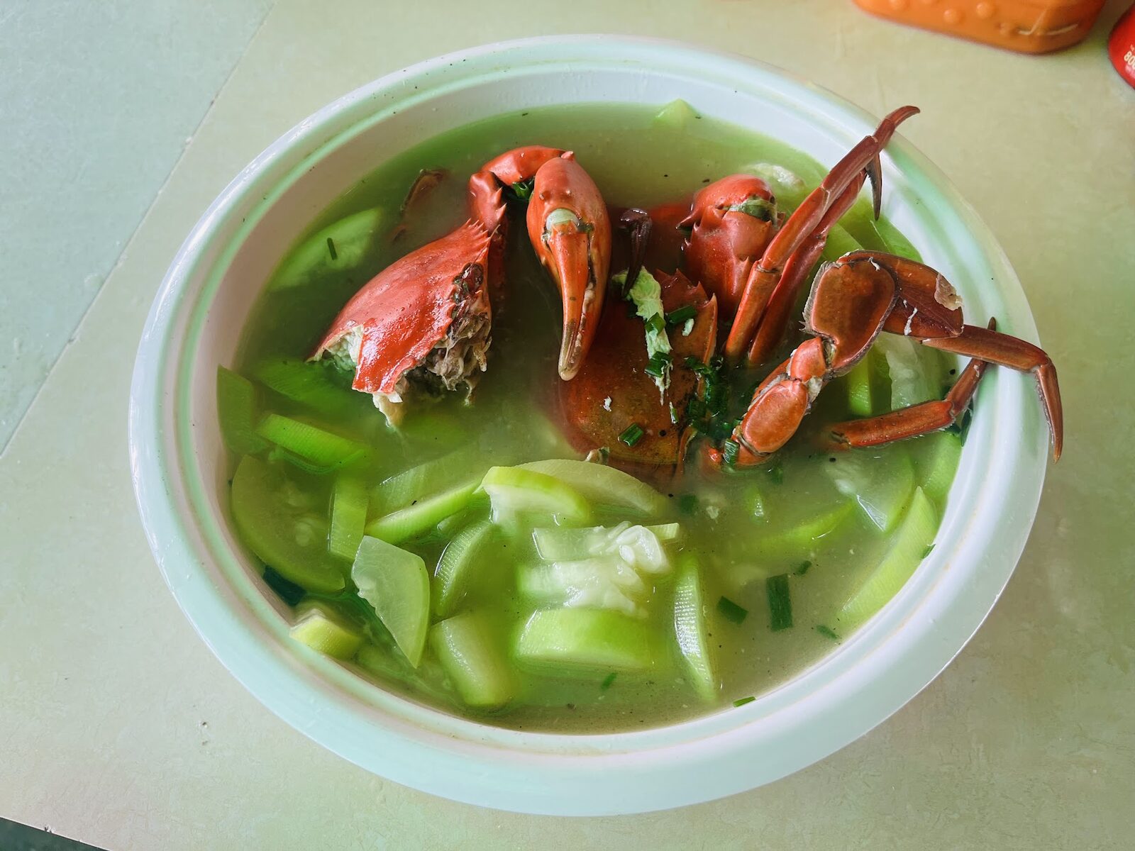 Canh cua nấu mướp Quán Mệ Toại